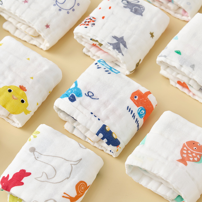 JESMARY - Quà tặng khăn muslin gắn tem và in logo thương hiệu ấn tượng